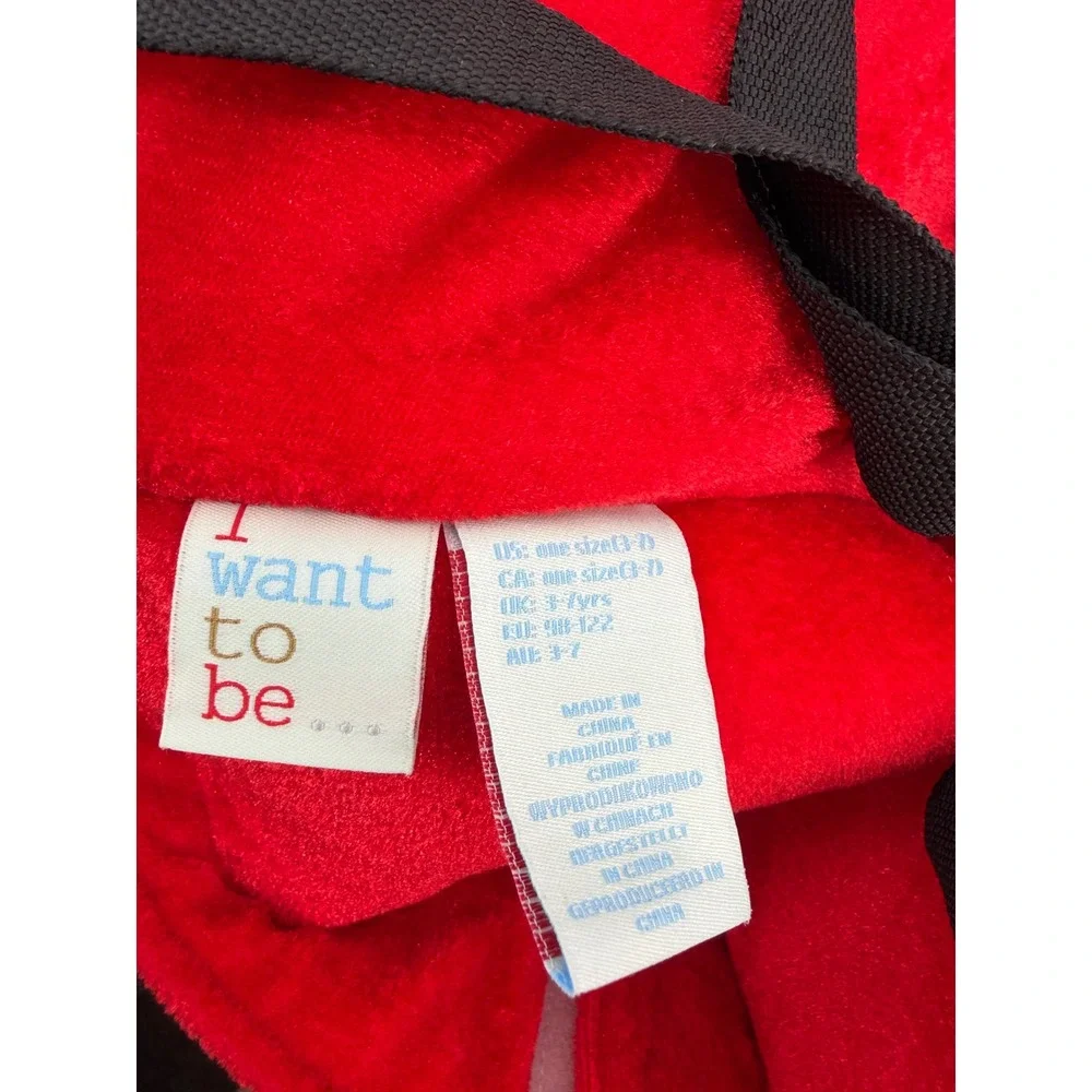 I Want To Be Kids One Size Red Fire Truck Plush Wrap Around Costume 3-7 Years
